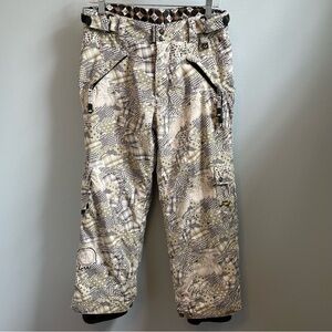 Ride Kid’s Snowboard Snow Pants Size L White with Black and Green